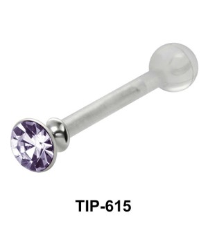 Bezel Set Stone PTFE Internal Barbells TIP-615