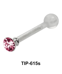 Bezel Set Stone PTFE Internal Barbells TIP-615s