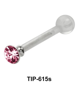 Bezel Set Stone PTFE Internal Barbells TIP-615s