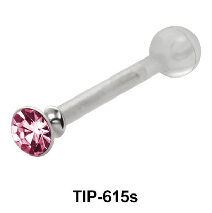 Bezel Set Stone PTFE Internal Barbells TIP-615s