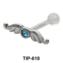 Stone Set Wings Shaped PTFE Internal barbell TIP-618 