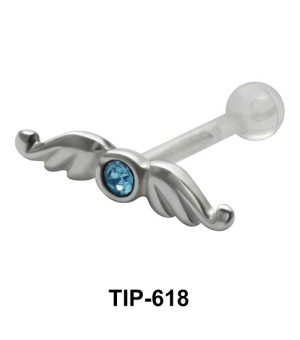 Stone Set Wings Shaped PTFE Internal barbell TIP-618 