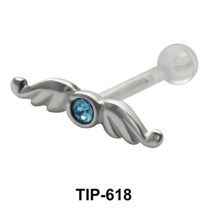 Stone Set Wings Shaped PTFE Internal barbell TIP-618 