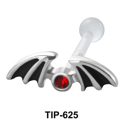 Stone Set Bat Shaped PTFE Internal Barbells TIP-625