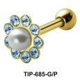 Pearl and Stones Set Helix Piercing TIP-685