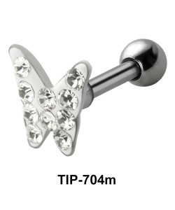 Stone Studded Butterfly Shaped Helix Piercing TIP-704m