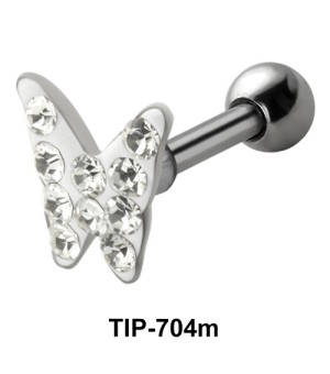 Stone Studded Butterfly Shaped Helix Piercing TIP-704m