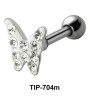 Stone Studded Butterfly Shaped Helix Piercing TIP-704m