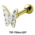 Stone Studded Butterfly Shaped Helix Piercing TIP-704m