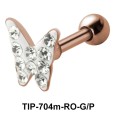 Stone Studded Butterfly Shaped Helix Piercing TIP-704m