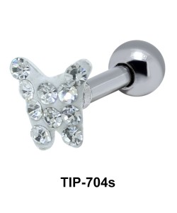 Stone Studded Butterfly Shaped Helix Piercing TIP-704s