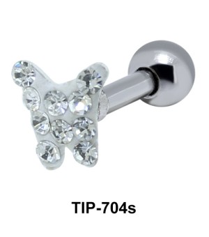 Stone Studded Butterfly Shaped Helix Piercing TIP-704s