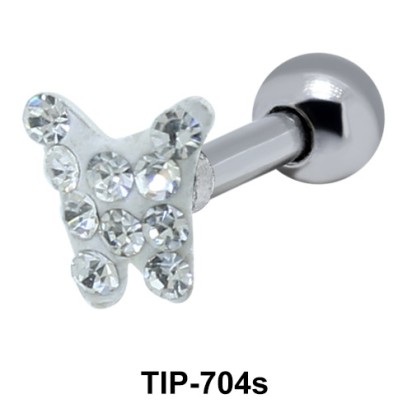 Stone Studded Butterfly Shaped Helix Piercing TIP-704s