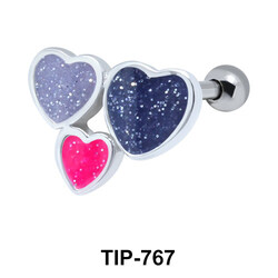 Enamel Hearts Helix Ear Piercing TIP-767