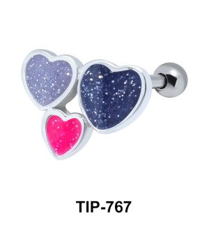 Enamel Hearts Helix Ear Piercing TIP-767