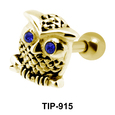 Stone Set Owl Shaped Helix Piercing TIP-915