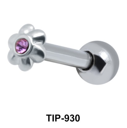 Stone Set Flower Silver Upper Ear Piercing  TIP-930