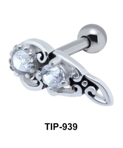 Dual Stone Encrusted helix Ear Piercing TIP-939