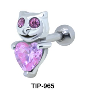 Heart Cat Stone Upper Ear fancy TIP-965