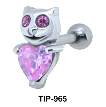 Heart Cat Stone Upper Ear fancy TIP-965