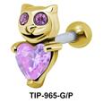 Heart Cat Stone Upper Ear fancy TIP-965