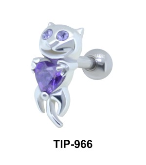 Cat with Stone Upper Ear Fancy TIP-966