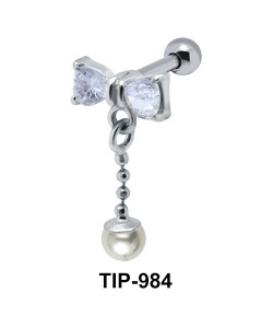 Bow n Pearl Chain Helix TIP-984