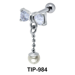 Bow n Pearl Chain Helix TIP-984