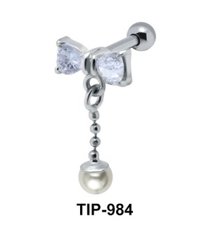 Bow n Pearl Chain Helix TIP-984