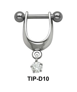 Prong Set Stone Dangler Upper Ear Cartilage Shields TIP-D10