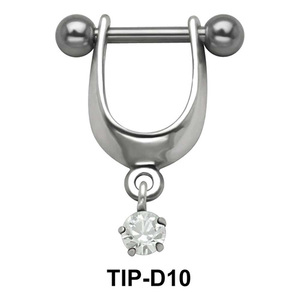 Prong Set Stone Dangler Upper Ear Cartilage Shields TIP-D10