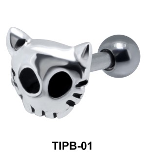 Kitty Face Shaped Helix Cartilage Barbells TIPB-01