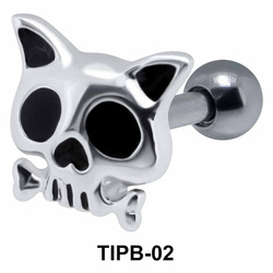 Skull Shaped Upper Ear Cartilage Barbells TIPB-02