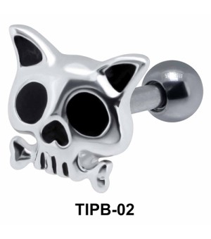 Skull Shaped Upper Ear Cartilage Barbells TIPB-02