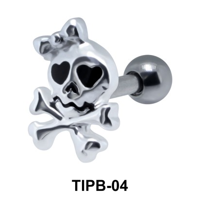 Female Skull Shaped Upper Ear Cartilage Barbells TIPB-04