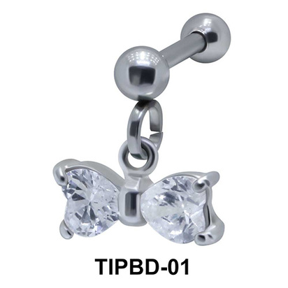 Bow Shaped Upper Ear Dangling Charms TIPBD-01 