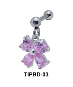 Stone Set Flower Shaped Upper Ear Dangling Charms TIPBD-03