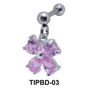Stone Set Flower Shaped Upper Ear Dangling Charms TIPBD-03