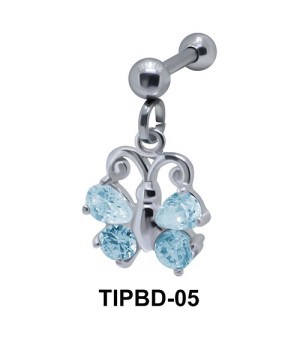 Butterfly Shaped Upper Ear Dangling Charms TIPBD-05 