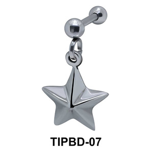 Star Shaped Upper Ear Dangling Charms TIPBD-07