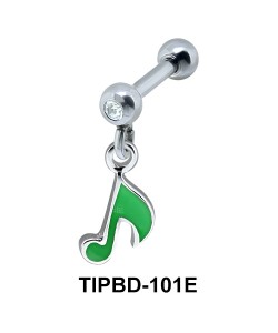 Green Musical Note Dangling Upper Ear Dangling TIPBD-101E