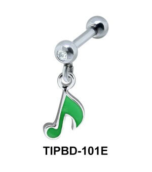 Green Musical Note Dangling Upper Ear Dangling TIPBD-101E