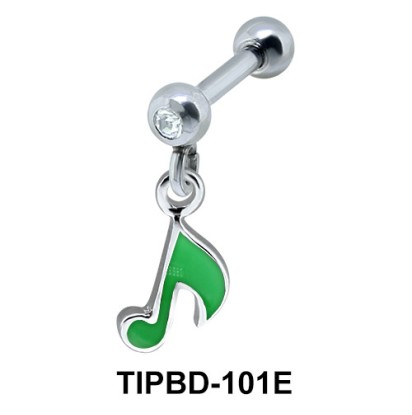 Green Musical Note Dangling Upper Ear Dangling TIPBD-101E