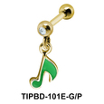 Green Musical Note Dangling Upper Ear Dangling TIPBD-101E