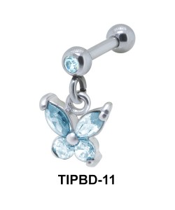 Stone Set Butterfly Upper Ear Dangling Charms TIPBD-11