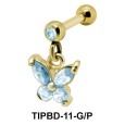 Stone Set Butterfly Upper Ear Dangling Charms TIPBD-11