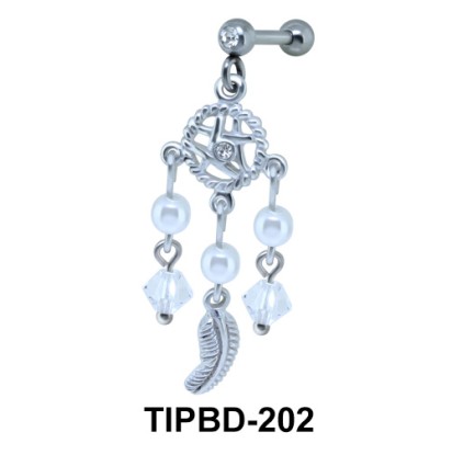 Dream Catcher Studded with Pearls Upper Ear Dangling Charms TIPBD-202