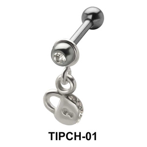Stone Set Lock Shaped Upper Ear Charms TIPCH-01