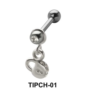 Stone Set Lock Shaped Upper Ear Charms TIPCH-01