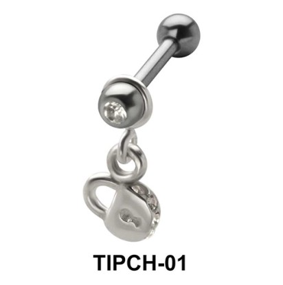 Stone Set Lock Shaped Upper Ear Charms TIPCH-01